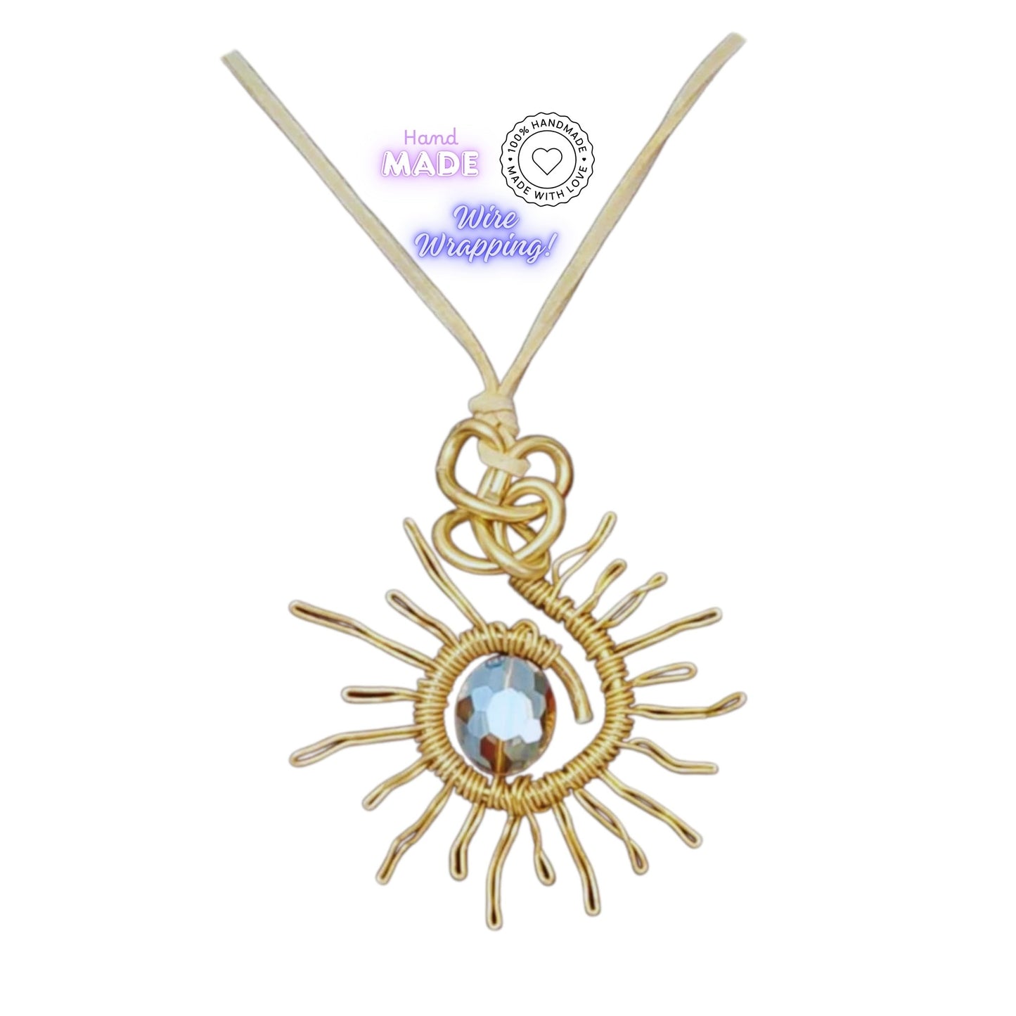 Collana Energetica Artigianale 💗 "Sole Divino" 🌞💗Tecnica Wire Wrapping 💗