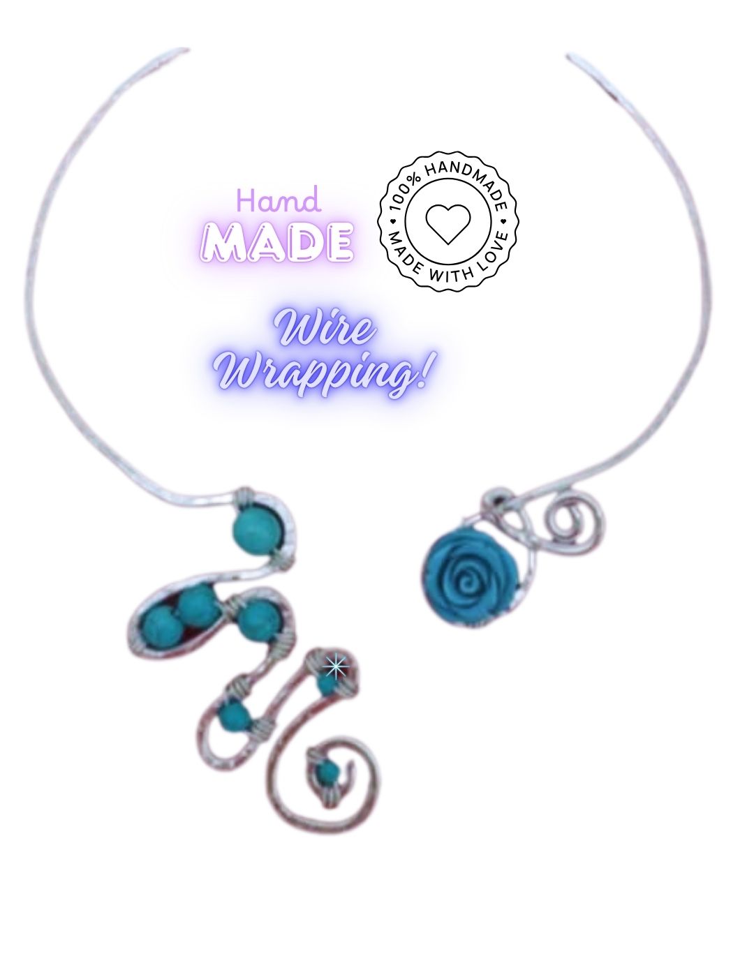 Collana❤️ Energetica 💎 Spirale Turchese 💎Hand Made - Wire Wrapping❤️