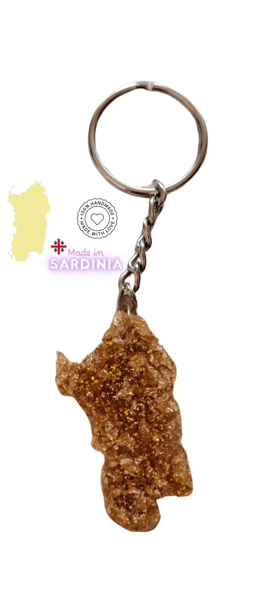 Portachiavi "Sardinia Gold" in Resina - Hand Made