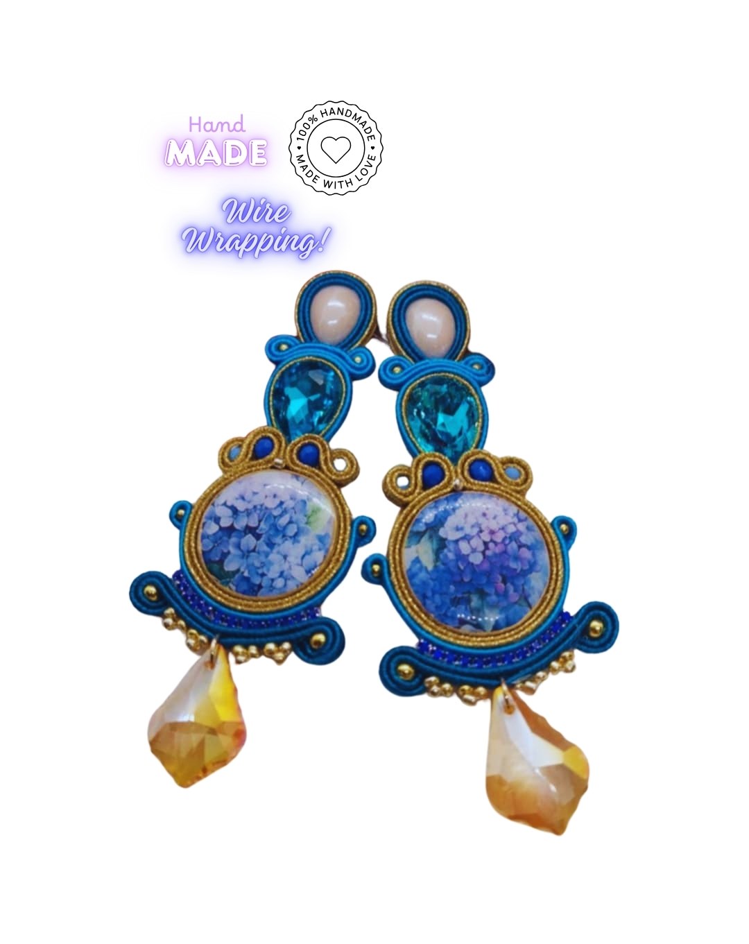 Orecchini 💎Perle di Ortensia ✨Hand Made - Tecnica Soutache💎