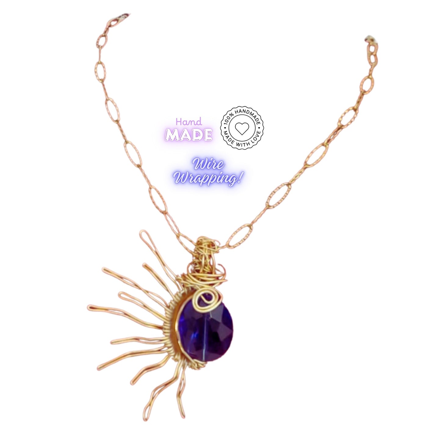 Collana 💛Energetica "Bagliore Solare"💛 Tecnica Wire Wrapping - Hand Made💛