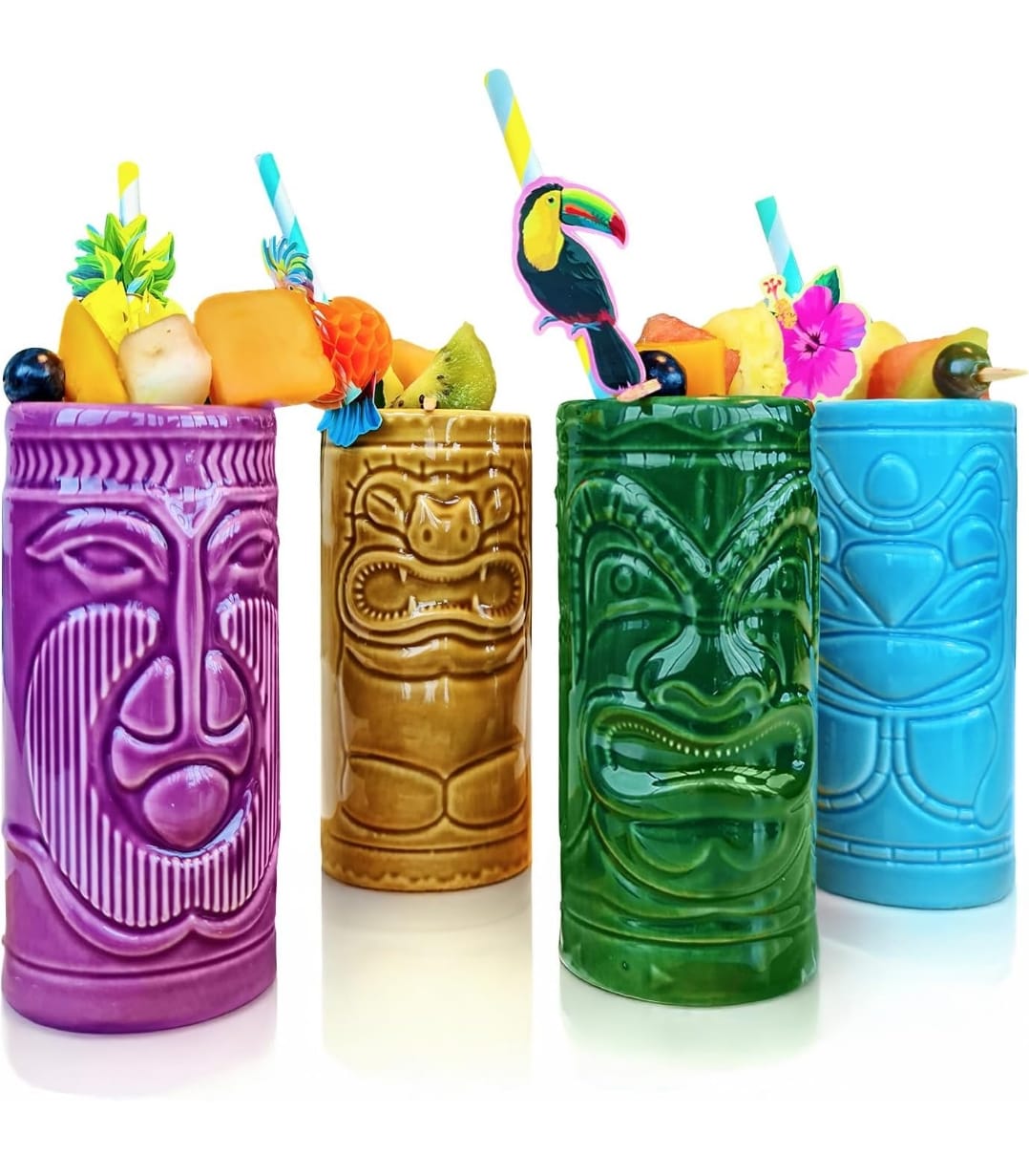 Noleggio Dispenser Professionale Bevande + Bicchieri Tiki Bar - Professional Beverage Dispenser Rental + Tiki Bar Glasses