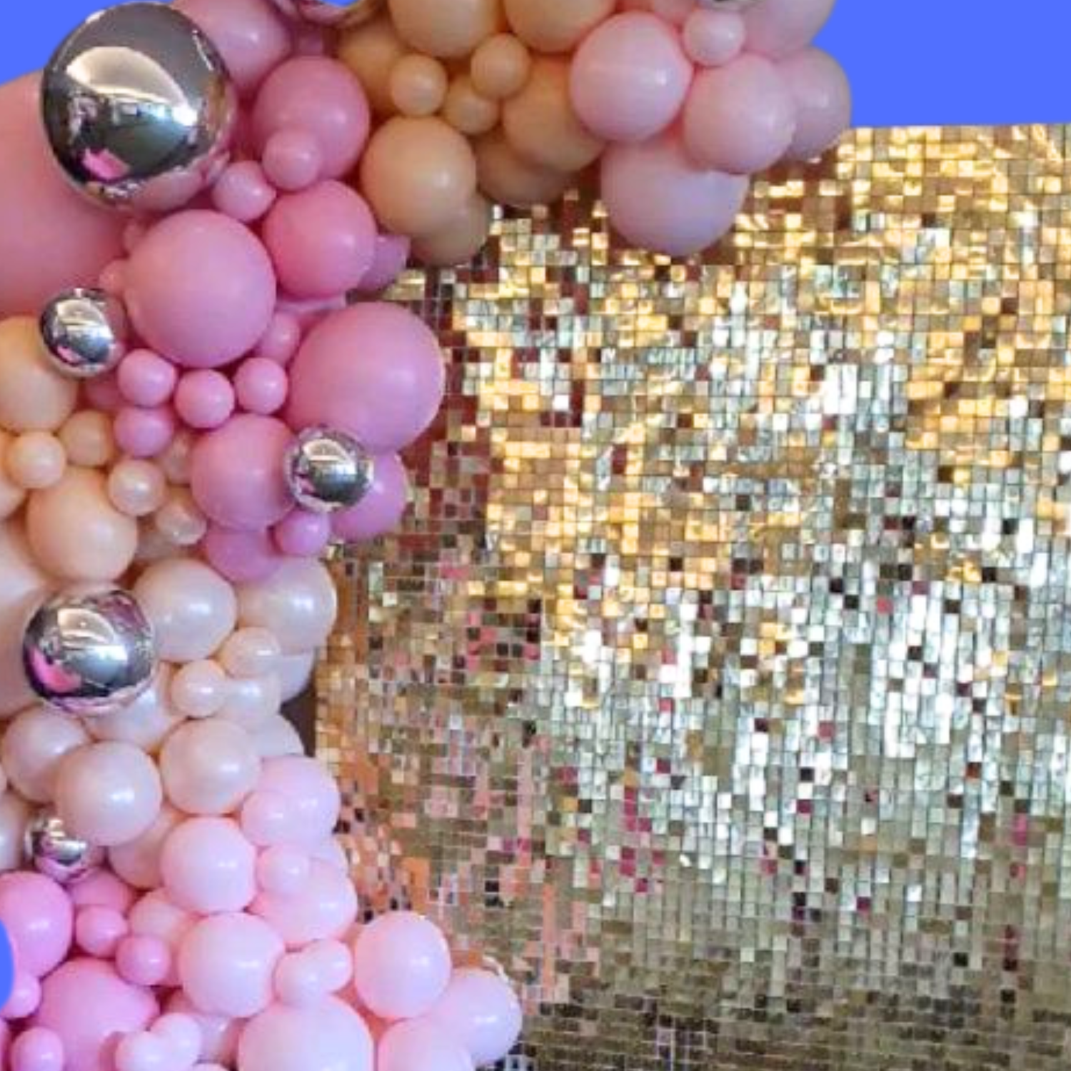 A) Parete Glitterata + Ghirlanda di Palloncinini