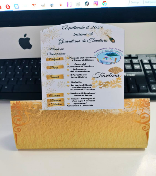 Tableau da Tavolo in Cartoncino Spesso, Personalizzato e Autoportante